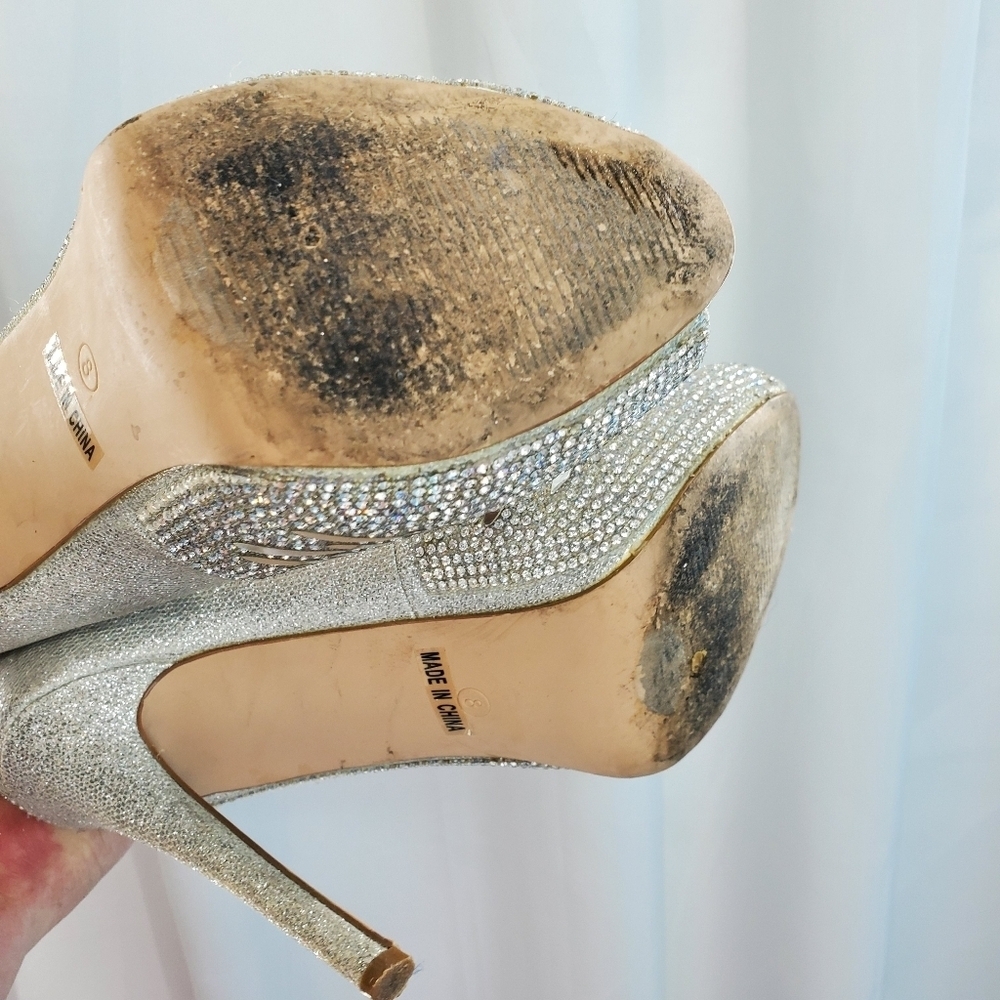 De Blossom Collection silver sparkle heels 8 - Picture 11 of 16